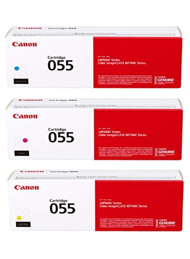 Canon Genuine 055 CMY Color Toner Cartridge Set, 3-pack (CRG055CMY) Cyan/Magenta/Yellow