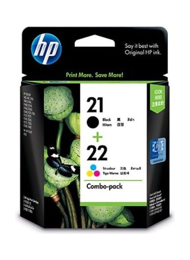 HP 21 Black/22 Tri-color 2-pack Original Ink Cartridges Cyan/Magenta/Yellow