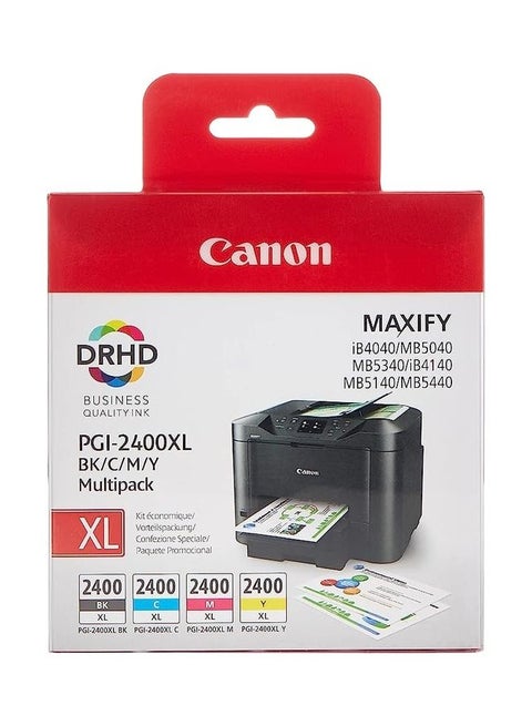 9257B004Aa Pgi-2400XL High Yield Bk/C/M/Y Ink Cartridge, Multipack Black/Cyan/Magenta/Yellow
