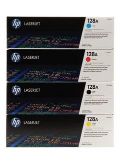 HP 128a Color Laserjet Toner Cartridge Set Ce320a, Ce321a, Ce322a, Ce323a Black/Cyan/Magenta/Yellow 