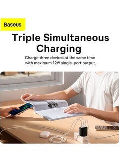 بيسوس USB-A Wall Charger, USB Charger Adapter 3-Port 17W for iPhone 14/13/12/11/Pro/Pro Max/Mini, iPad Pro, Samsung Galaxy S21, Google Pixel 6,EU Plug Black Black  - Image 3