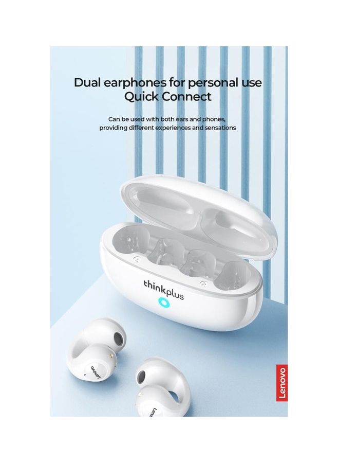 Lenovo Thinkplus Air Conduction Wireless Earphone Ear Clip Noise Reduction High-definition Call Headset Waterproof White - Image 2