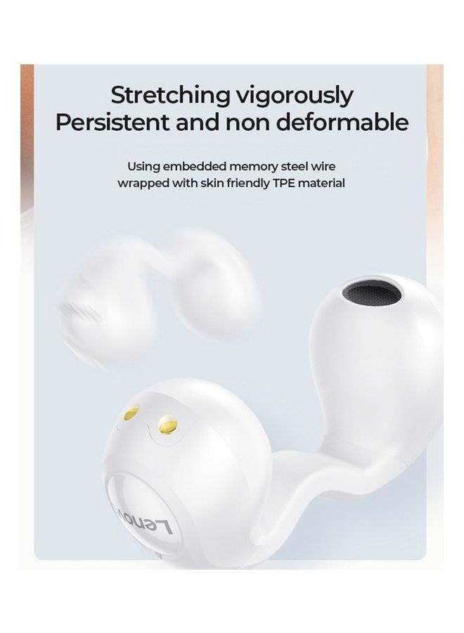 Lenovo Thinkplus Air Conduction Wireless Earphone Ear Clip Noise Reduction High-definition Call Headset Waterproof White - Image 3