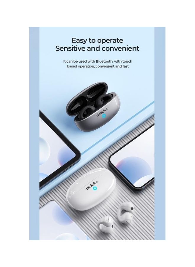 Lenovo Thinkplus Air Conduction Wireless Earphone Ear Clip Noise Reduction High-definition Call Headset Waterproof White - Image 5