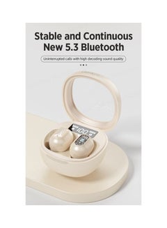 Lenovo Thinkplus Pro Bluetooth 5.3 TWS Wireless Headset Noise Reduction Earbuds Smart Digital Display Gaming Earphones Beige  - Image 2