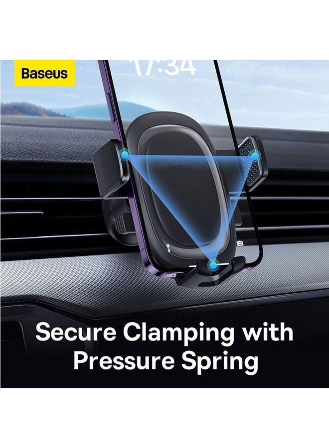 Baseus - Car Phone Holder 3 in 1 Phone Holder Car for Dashboard,Windshield,Air Vent Mobile Holder for Car with Auto Clamping Strong Suction Cup Car Phone Mount Compatible with iPhone 15 Pro Max/14/13/S23/S22 Black - Image 1