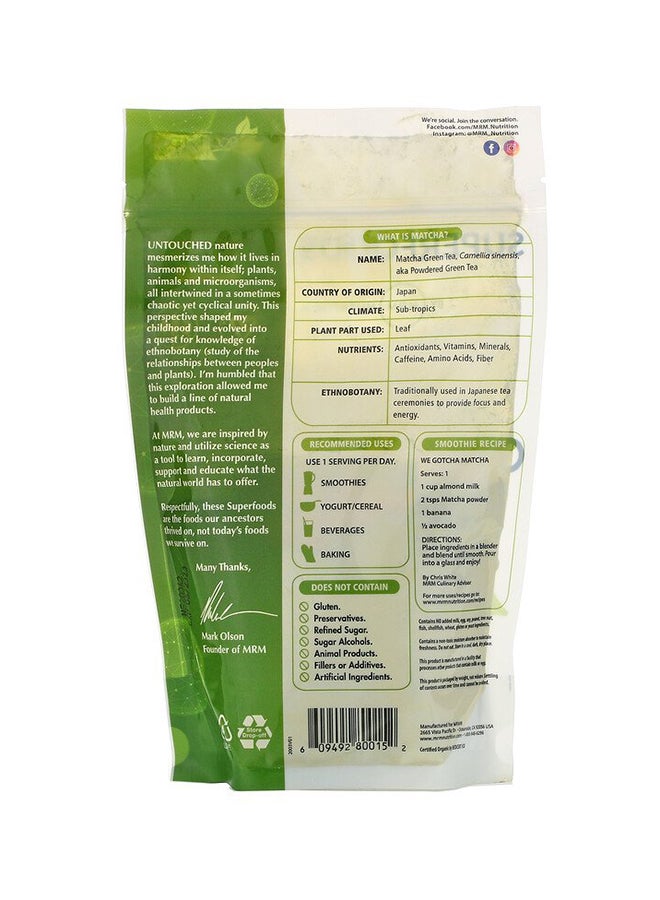 MRM Raw Matcha Green Tea Powder - Image 2