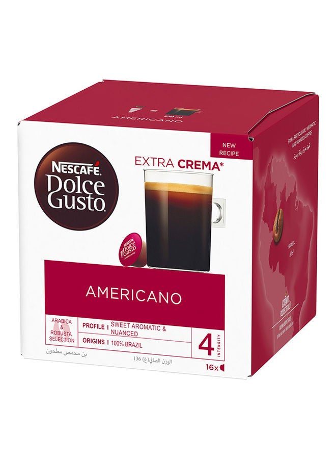 Nescafe Dolce Gusto Americano Coffee 16 Capsules 136grams  - Image 1