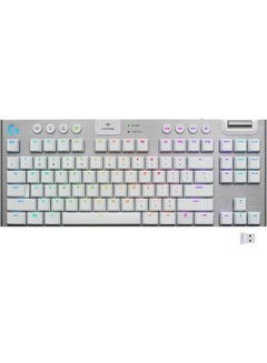 G915 LIGHTSPEED TKL Tenkeyless Wireless Mechanical Gaming Keyboard With Low Profile Gl-Tactile Key Switches, LIGHTSYNC RGB, Ultra Thin Design, 40+ Hours Battery Life, QWERTY UK Layout - White