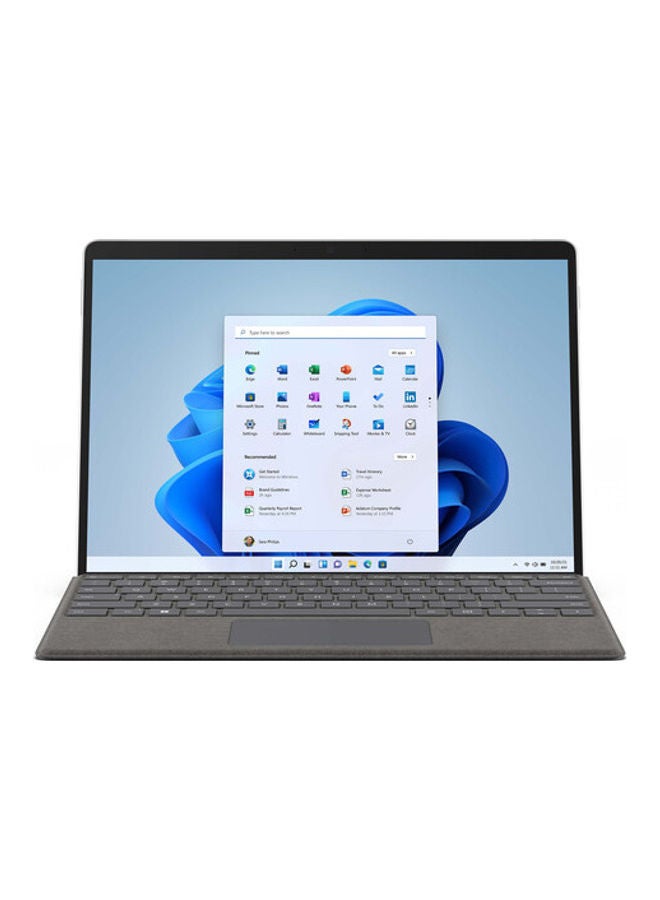 Surface Pro 8 Laptop with 13-Inch PixelSense Display, Core i7-1185G7 Processor/16GB RAM/256 GB SSD/Intel Iris Xe Graphics Platinum/ Windows 10 English Platinum