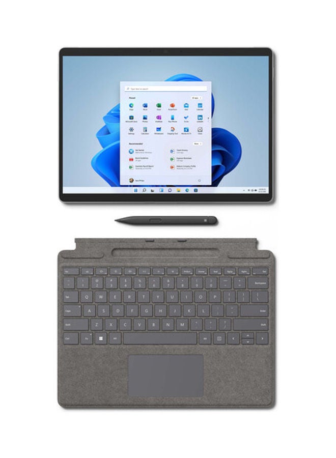 Surface Pro 8 Laptop with 13-Inch PixelSense Display, Core i7-1185G7 Processor/16GB RAM/256 GB SSD/Intel Iris Xe Graphics Platinum/ Windows 10 English Platinum