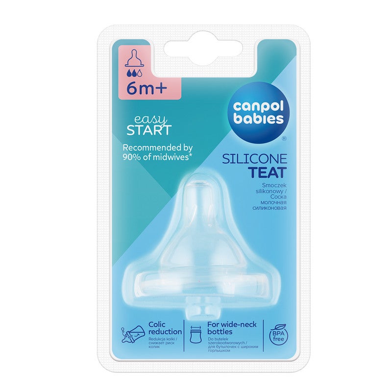 Canpol babies Canpol babies Medium Silicone teat for a Wide Bottle 1 pc EasyStart  - Image 4