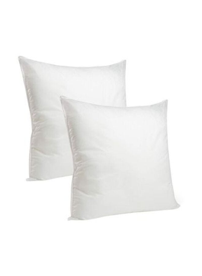 2 Pieces Microfibre Square Cushion Filler White 45x45cm 