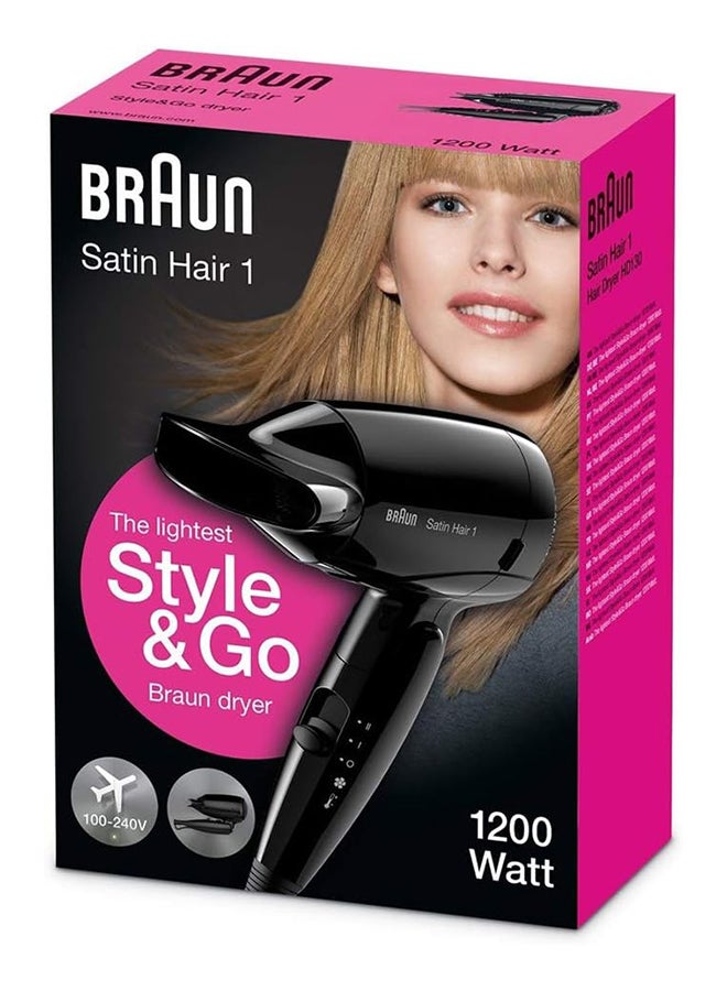 BRAUN 3 Style And Go Travel Satin Hair Dryer Black - Image 4