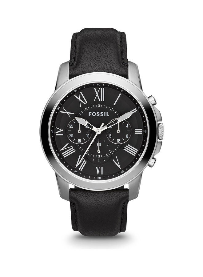 FOSSIL Men's Analog Round Shape Leather Wrist Watch FS4812IE - 44 Mm 