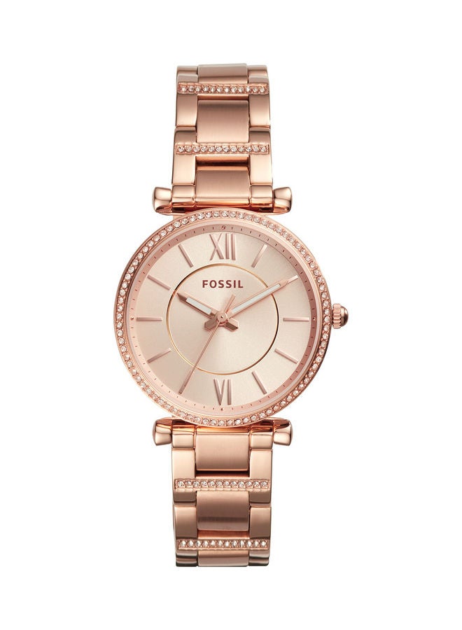 FOSSIL Women's Analog Round Shape Stainless Steel Wrist Watch ES4301 - 35 Mm 