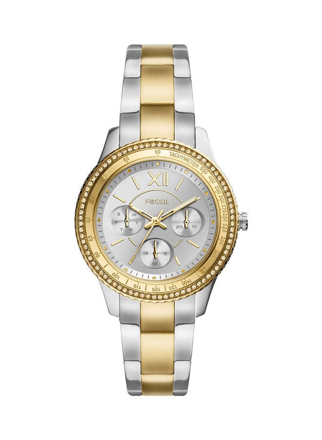 FOSSIL Women's Analog Round Shape Stainless Steel Wrist Watch ES5107 - 37 Mm 