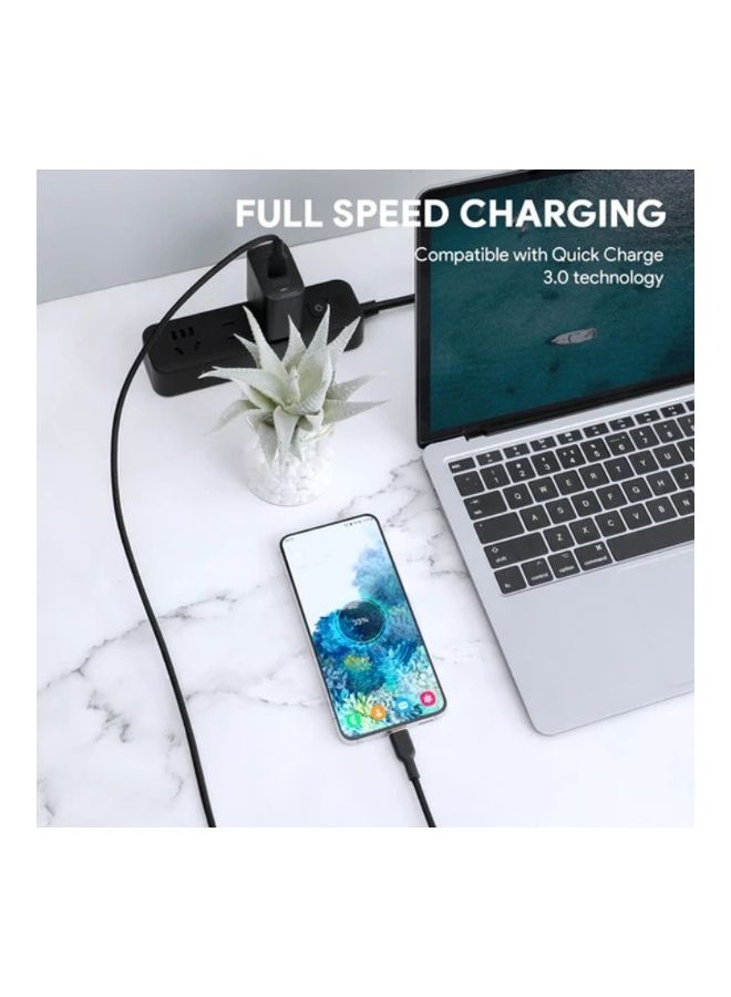 Aukey 1 M Nylon Braided USB-A to C Cable CB-NAC1 White  - Image 4