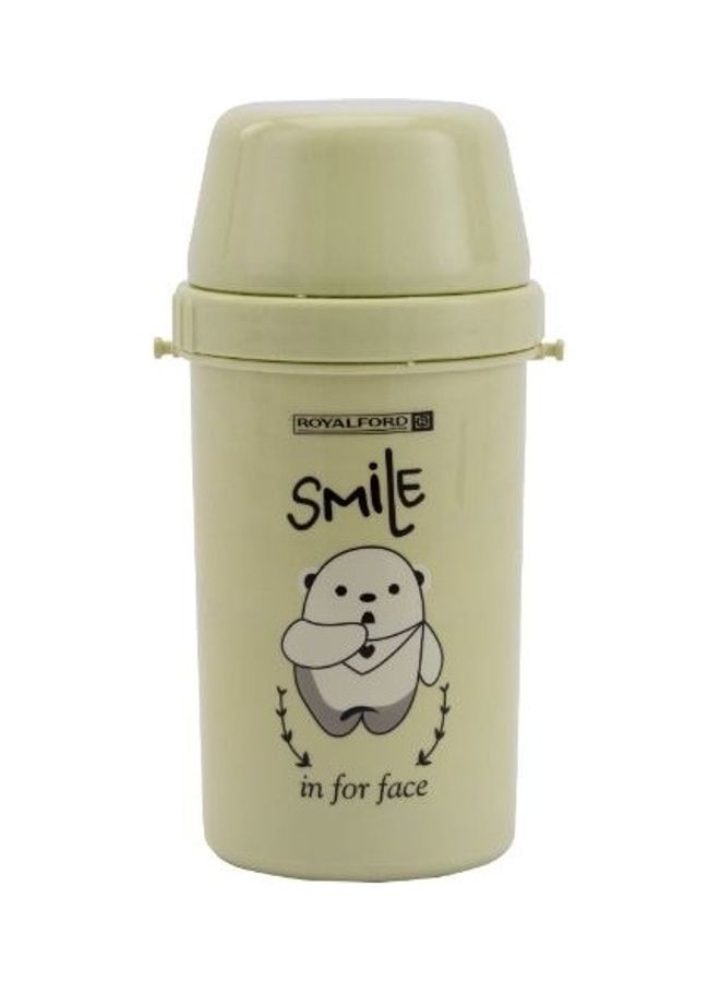 Lunch Box And Water Bottle With Cutlery Yellow 750ml