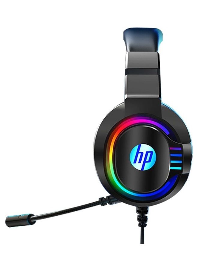 HP Dhe-8003 Wired Gaming Headset With Rgb Light 3.5 Mm + Usb Black  - Image 2