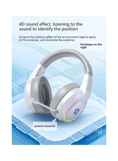 HP Dhe-8003 Wired Gaming Headset With Rgb Light 3.5 Mm + Usb White  - Image 2