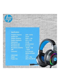 HP Dhe-8003 Wired Gaming Headset With Rgb Light 3.5 Mm + Usb White  - Image 5