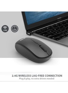 Datazone Wireless mouse for PC, Mac, laptop, 2.4 GHz with USB min receiver, 4 Keys bottom optical tracing wireless distance 10M, by Datazone DZ-WM88 Black  - Image 3