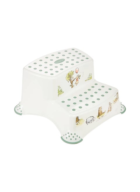 Disney Double Step Stool With Anti-Slip Function - Winnie The Pooh - White