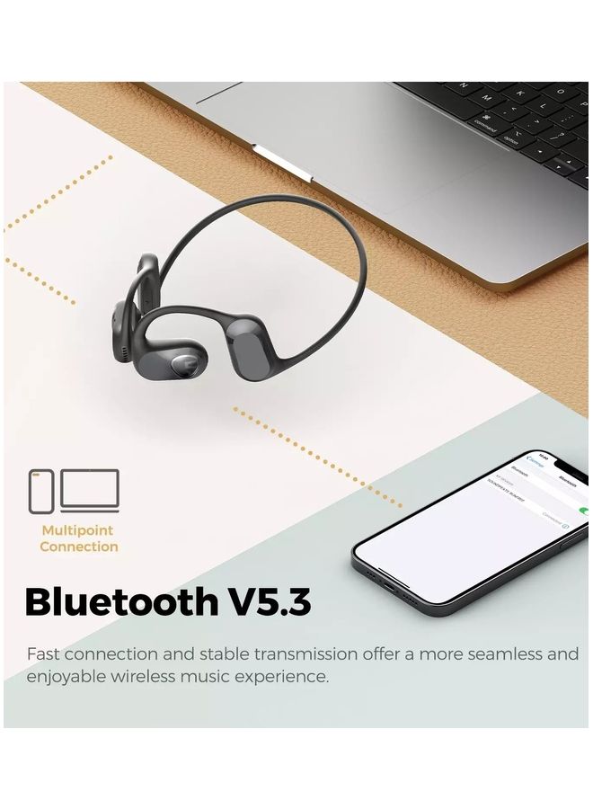 SoundPEATS - In-Ear RunFree Bluetooth Air Conduction Sport Headphones Black - Image 1