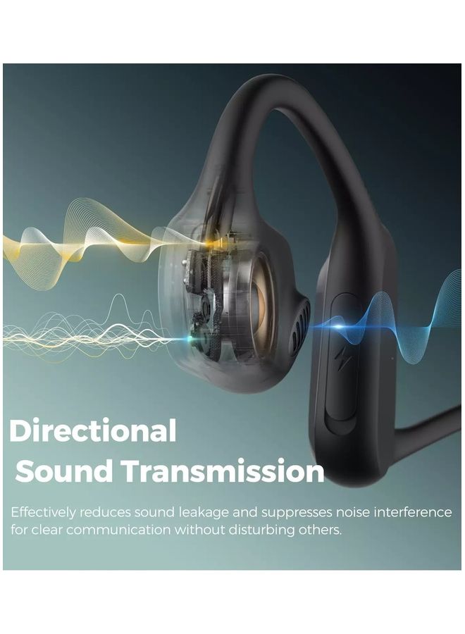 SoundPEATS - In-Ear RunFree Bluetooth Air Conduction Sport Headphones Black - Image 1