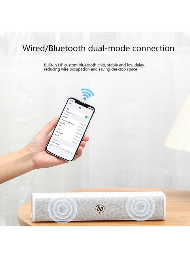 WS1 Pro Wired Bluetooth Speaker Desktop Laptop Home Office White