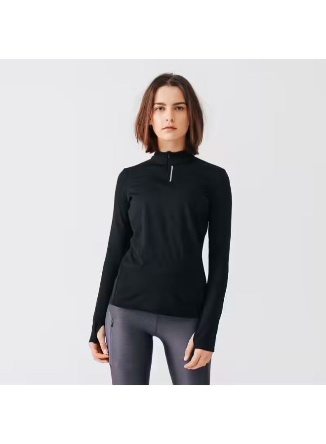 DECATHLON Run Warm Long Sleeve T-Shirt Black - Image 1