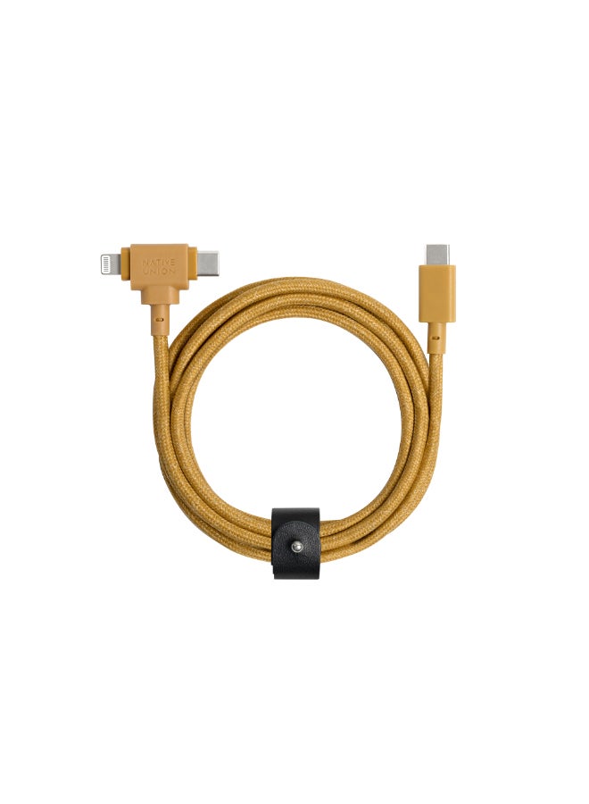 Native Union 1.5M Belt Cable Duo USB-C To C + Lightning Kraft - Image 2
