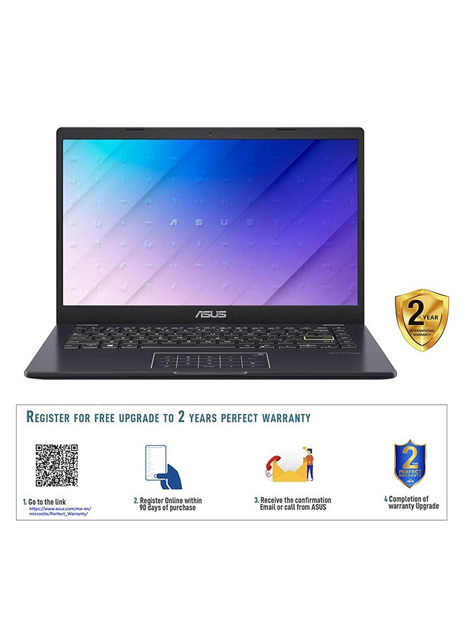 Vivobook Go 14 E410MA-BV2205WS Laptop With 14-Inch Display, Celeron N4020 Processor/4GB RAM/128GB SSD/Intel Iris XE Graphics/Windows 11 Home English/Arabic Peacock Blue