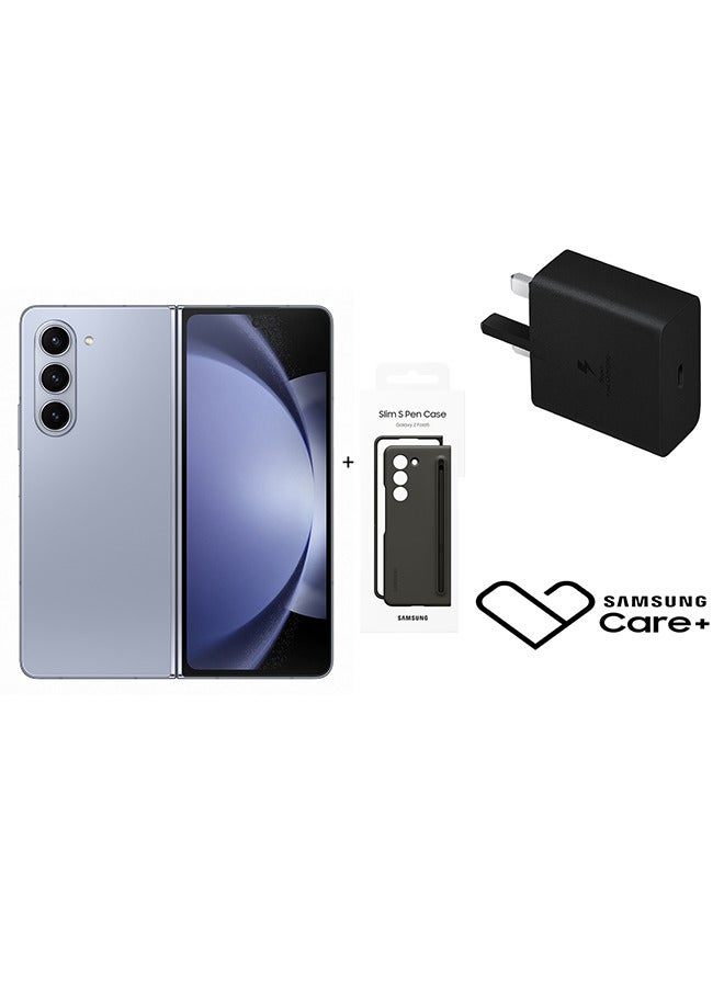 سامسونج هاتف Galaxy Z Fold 5 ثنائي الشريحة باللون الأزرق الثلجي وذاكرة الوصول العشوائي (RAM) سعة 12 جيجابايت وسعة التخزين 256 جيجابايت ويدعم تقنية 5G مع هدايا - إصدار الشرق الأوسط  - Image 1