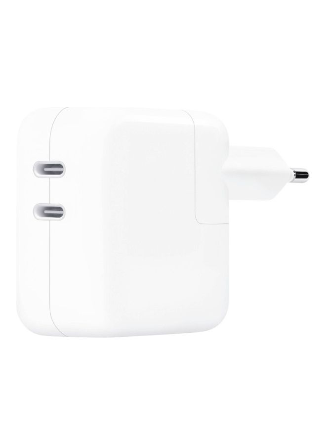 Apple - 35W Dual USB-C Port Power Adapter Charger White - Image 1