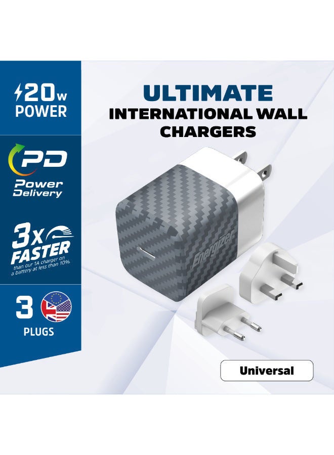 Energizer - Wall Charger 20W Multi-Plug Silver - Image 1