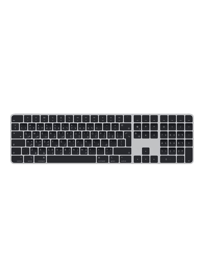 Magic Keyboard with Touch ID and Numeric Keypad, Multimedia keys: Wireless, Bluetooth, Rechargeable, for Mac models with Apple silicon - Arabic Keys Black - v1690340622/N53422721A_1