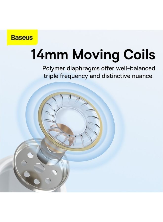 Baseus - Type C Wired Earbuds Headphones with Microphone USB C Earphones with Volume Control & Support Call Compatible with Samsung Galaxy S23 Ultra/S23+/iPhone 15 Pro Max/Plus,/iPad Pro/MacBook Most USB C Devices White - Image 1