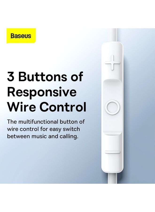 Baseus - Type C Wired Earbuds Headphones with Microphone USB C Earphones with Volume Control & Support Call Compatible with Samsung Galaxy S23 Ultra/S23+/iPhone 15 Pro Max/Plus,/iPad Pro/MacBook Most USB C Devices White - Image 1
