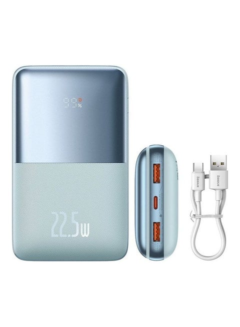 20000 mAh 20000.0 mAh USB C Portable Power Bank with Digital Display (20000 mAh with 1 USB C Port and 2 USB A Ports for up to 22.5W Charging for iPhone, Android, AirPods, iPad, and More) – Blue Blue