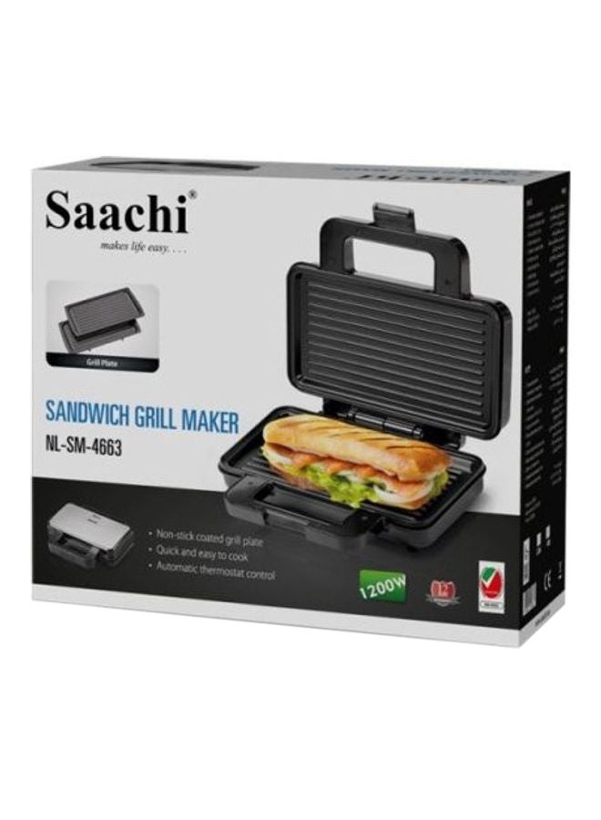Saachi Sandwich Grill Maker 1200 W NL-SM-4663 Grey - Image 4