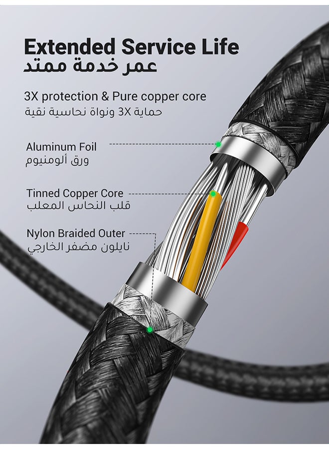 Ugreen - Extension Cable USB 3.0 2 Pack Type A Male to Female Extension Cord Durable Braided 5Gbps Data Transfer Compatible with USB Keyboard Mouse Hard Drive Printer 2M black - Image 1