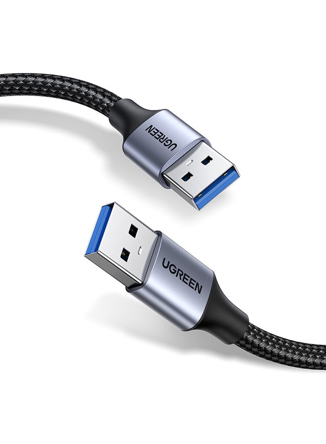 كابل USB 3.0 A إلى A، كابل USB إلى USB Type A ذكر إلى ذكر USB 3.0 من النايلون المضفر لنقل البيانات لحافظات الأقراص الصلبة، الطابعات، أجهزة المودم، الكاميرات - 1 متر أسود - v1690355491/N49698448A_1