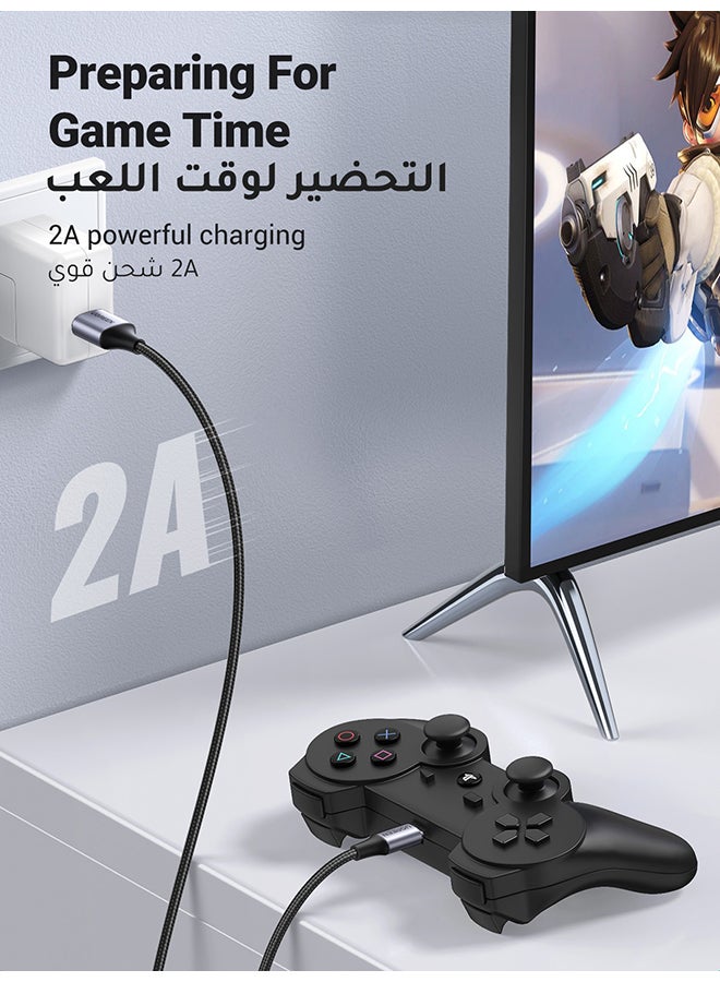 يو جرين - كابل محول OTG مضفر للبيانات من منفذ USB Type C ذكر إلى منفذ USB 3.0 أنثى ومتوافق مع أجهزة جالاكسي S21 ألترا وS20/ ‏10e/ نوت 20 وآي باد برو إصدار 2020/ 2021 وميت 40 وP40 برو أسود - Image 1