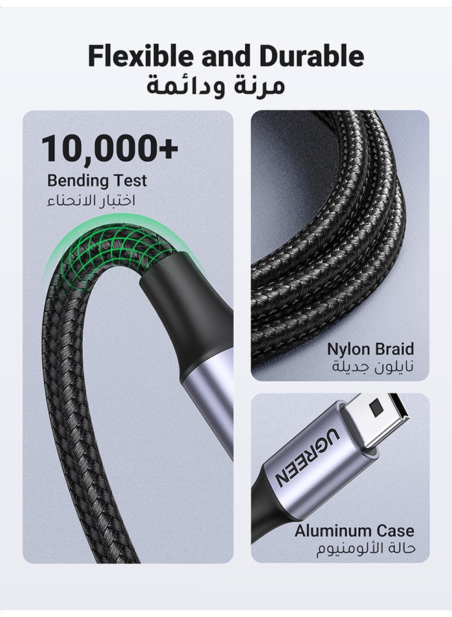 يو جرين - كابل محول OTG مضفر للبيانات من منفذ USB Type C ذكر إلى منفذ USB 3.0 أنثى ومتوافق مع أجهزة جالاكسي S21 ألترا وS20/ ‏10e/ نوت 20 وآي باد برو إصدار 2020/ 2021 وميت 40 وP40 برو أسود - Image 1