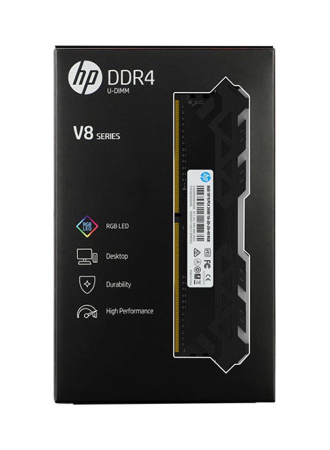 HP - V8 RGB 8GB DDR4 3600MHz CL18 Desktop Memory Black - Image 1