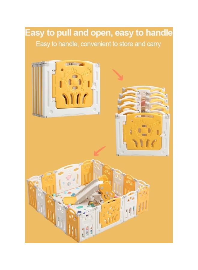 16 Plus 2 Pieces Protective Baby Crawling Safety Children's Indoor Game Activity Center Fence, Foldable Playpen, Play Area For Babies And Toddlers