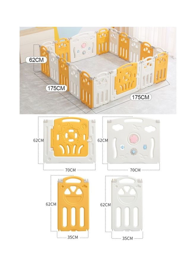 16 Plus 2 Pieces Protective Baby Crawling Safety Children's Indoor Game Activity Center Fence, Foldable Playpen, Play Area For Babies And Toddlers