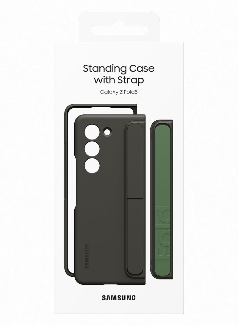Samsung - Galaxy Z Fold 5 Standing Cover With Strap Graphite - Image 1